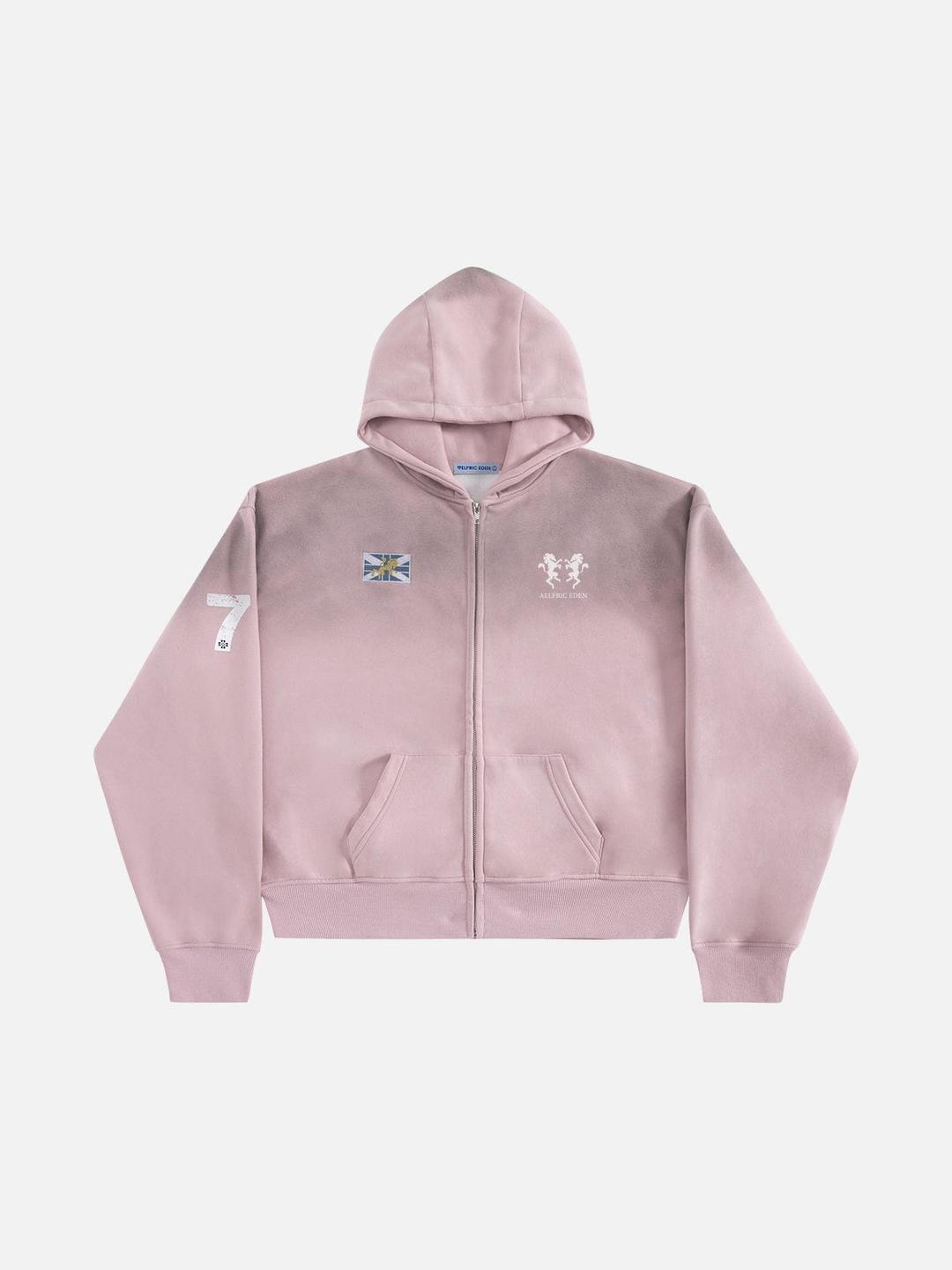Aelfric Eden Boxy 77 Zip Up Hoodie - Pink / XS