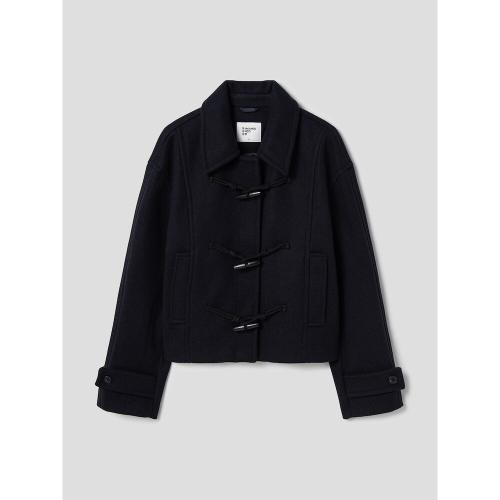 솔리드 미들 더플 코트  네이비