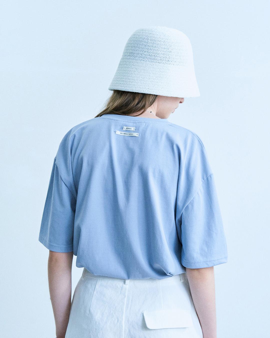 Back label basic AD t shirts - skyblue