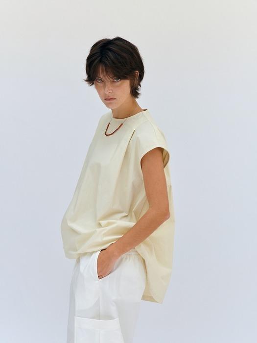 UNBAL-FLARE SLEEVELESS_CREAM