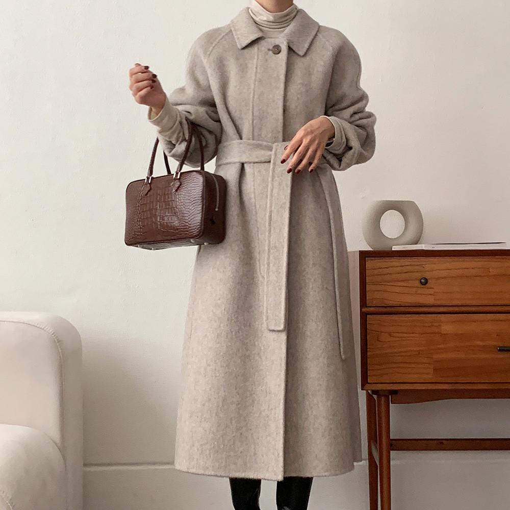 [Made] 153cm 키작녀 고급 핸드메이드 알파카 울 롱 코트