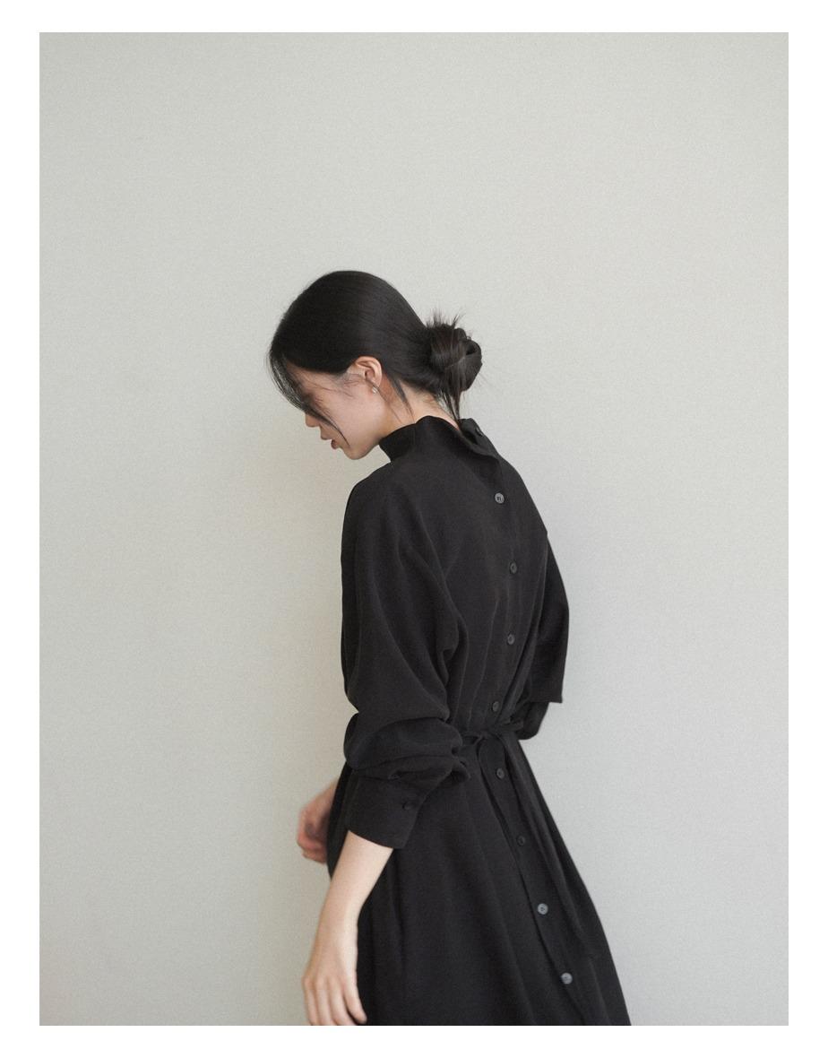 웨어러블 버튼 드레스 [블랙]