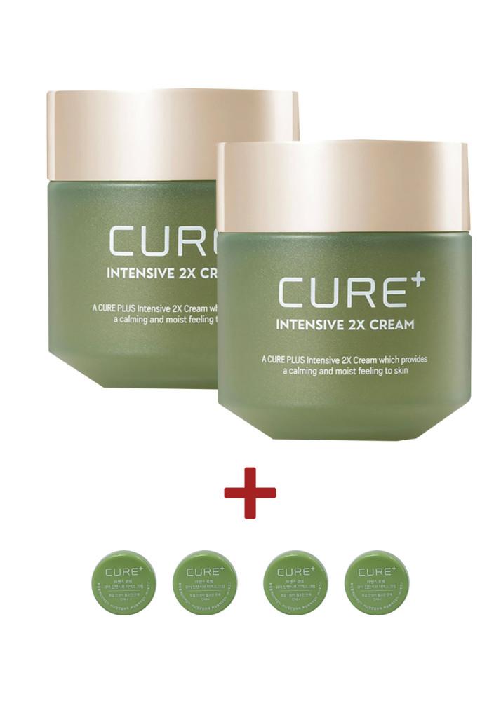 김정문알로에 큐어 인텐시브 2X 크림 50g x 2개 (3.5g x 4개 추가)