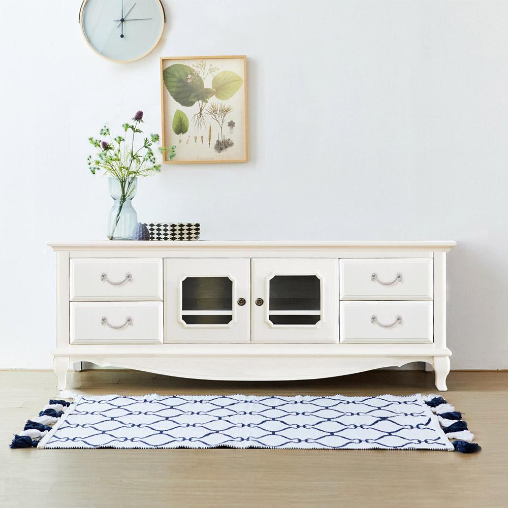 퀸앤 화이트 엔틱 원목 TV 거실장