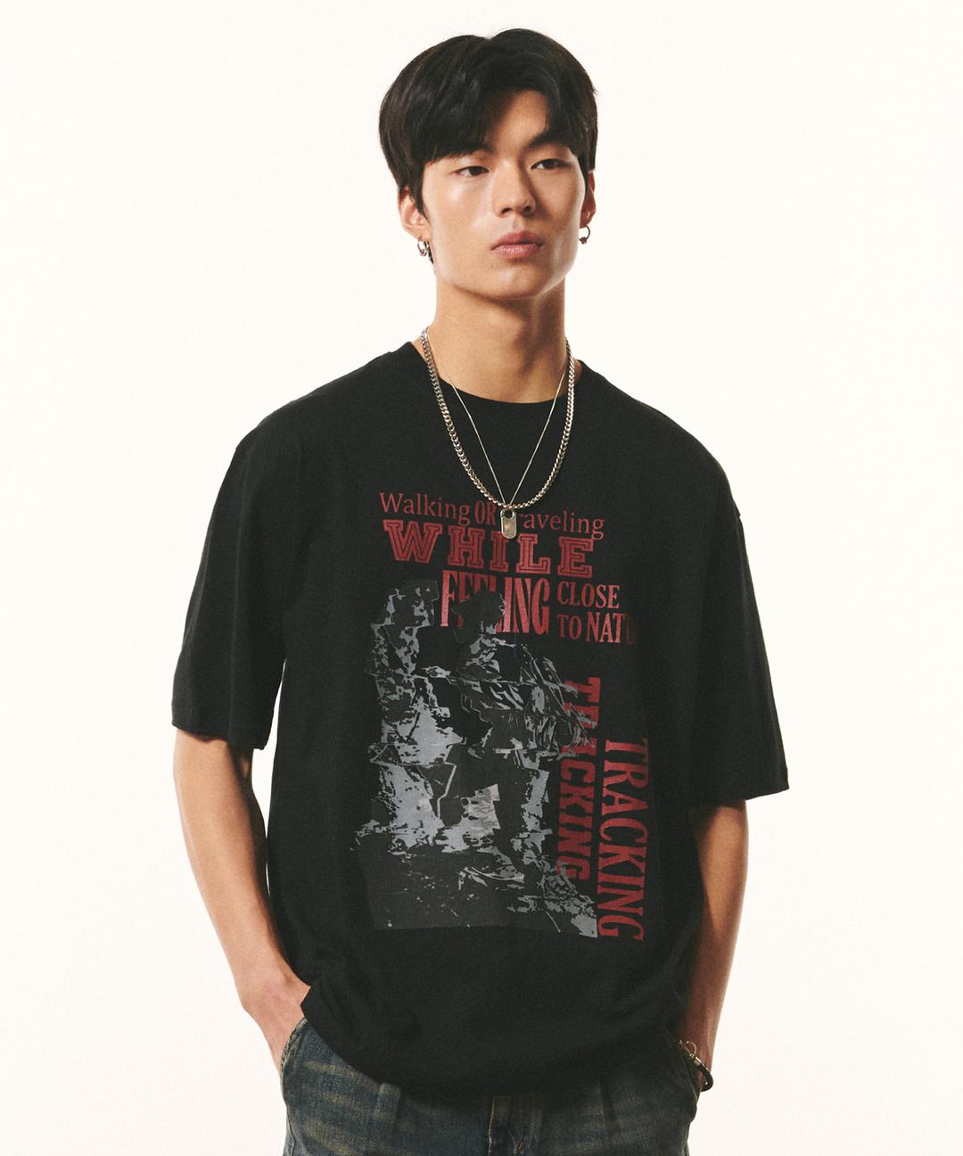 DOFF Retro Tracking Tee BLACK