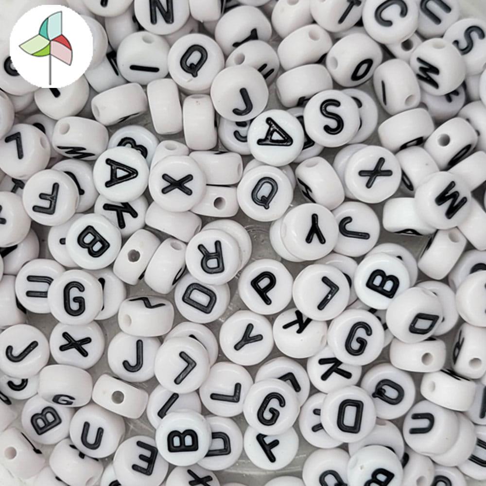 45G 약 300종 아크릴비즈 이니셜원반 (흰색/검정) 8204H0