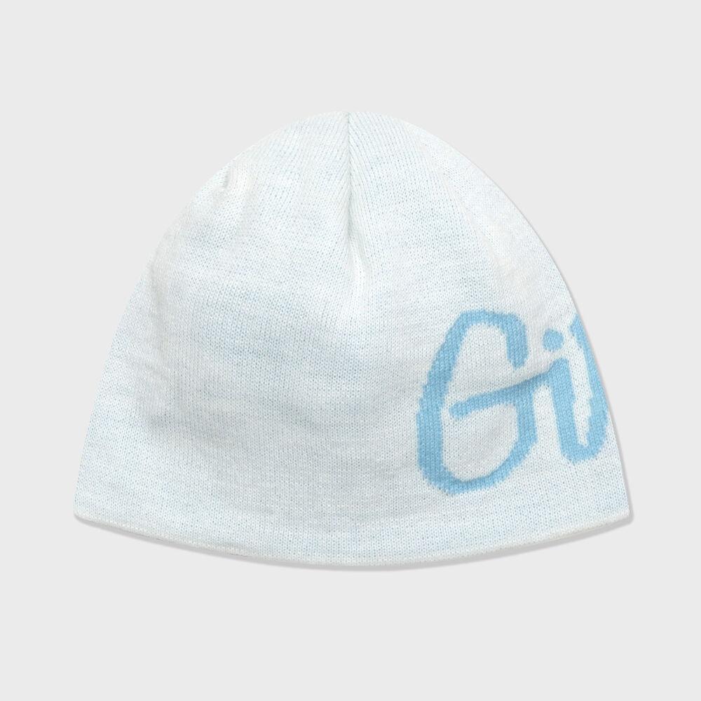 JACQUARD TYPO LOGO BEANIE ivory