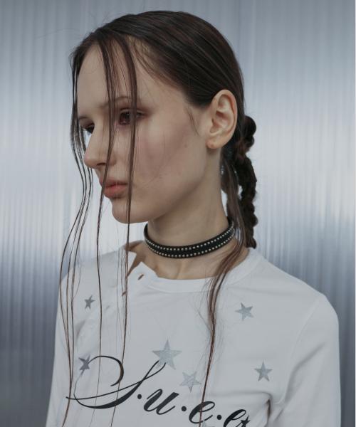 TINY LEATHER CHOKER / BLACK