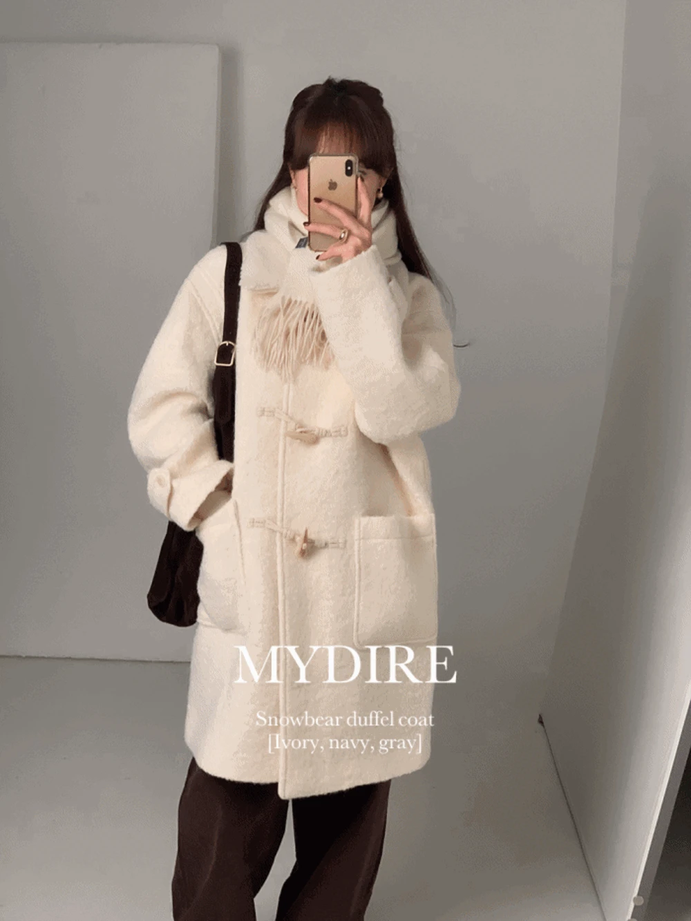 [자체제작] 스노우베어 더플 코트 3color