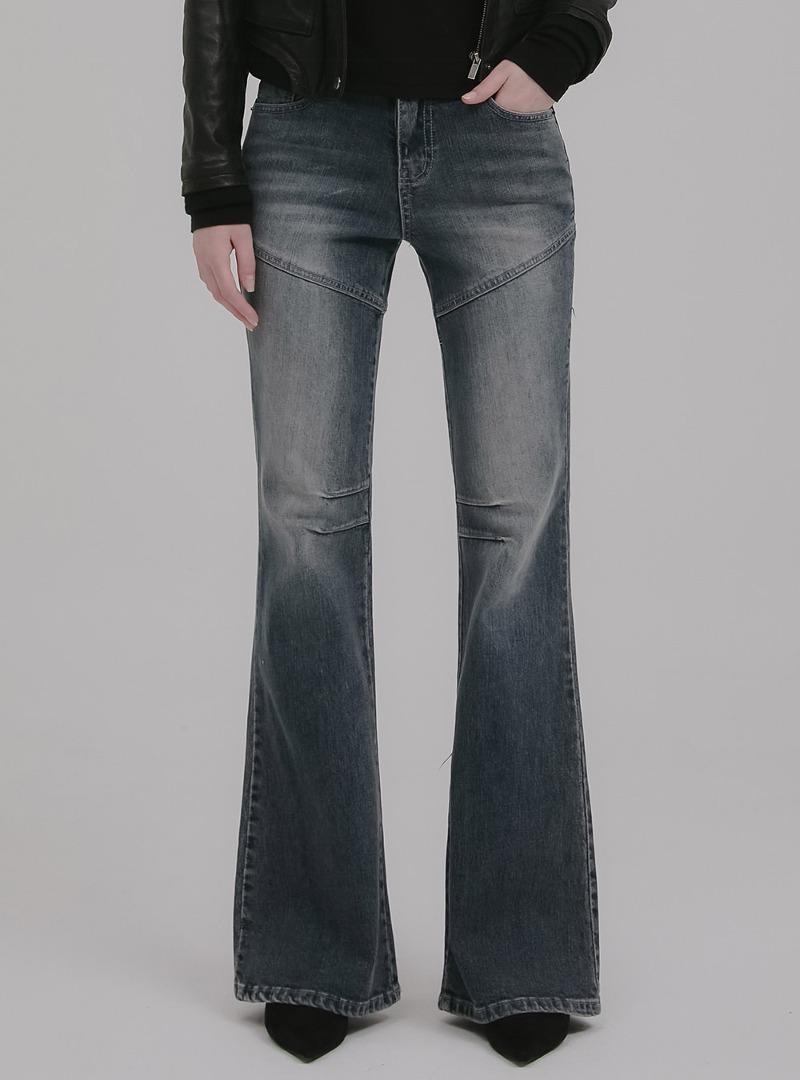 [2/21출고예정] [7530]  커브드 라인 중청 부츠컷 데님팬츠