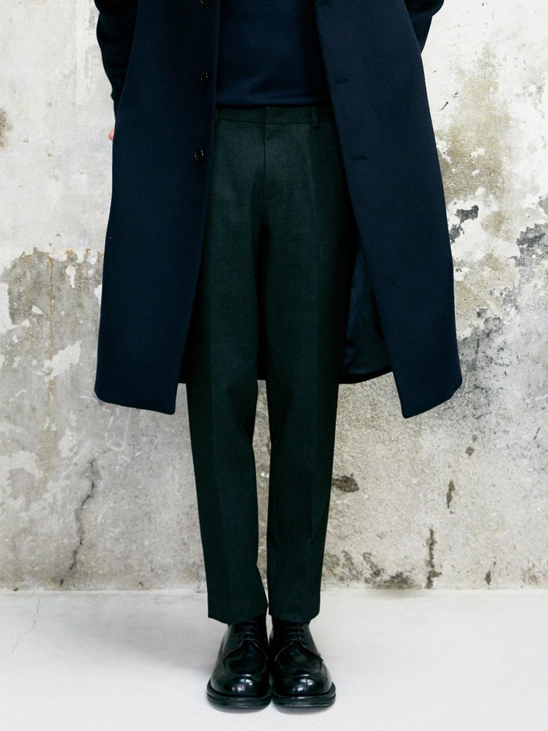 [마실팬츠] 폴리/레이온 기모 밴딩 슬랙스 - 애쉬