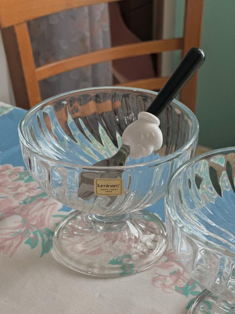 [중고] 프랑스 루미낙 글라스 셔벗볼 디저트볼 / France luminarc sherbet bowl , dessert bowl