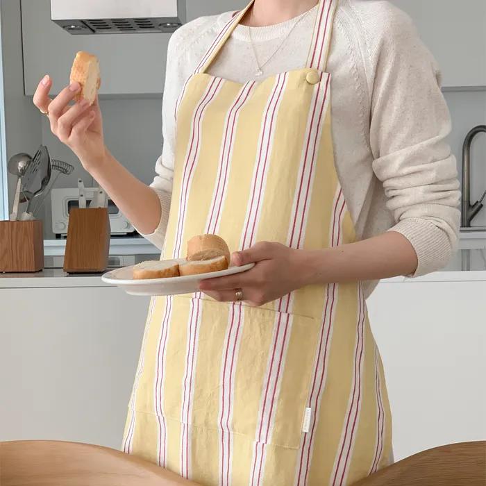 옐로우 스트라이프 앞치마