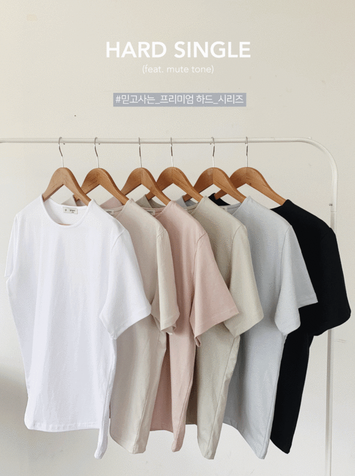 [98project/5만장돌파] 프리미엄 뮤트 싱글티셔츠 - 6 color