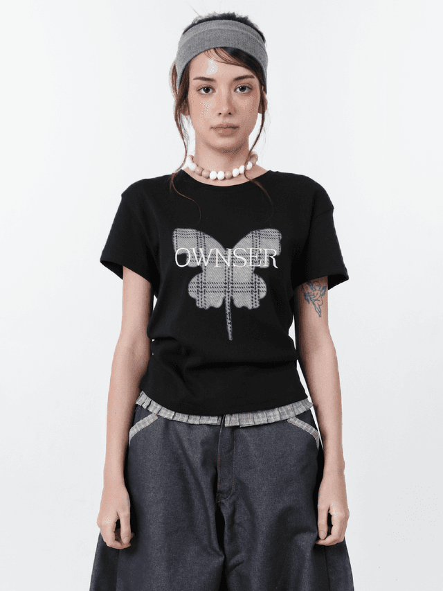 (4/30 예약배송, 추가 5% 할인) OWN Grid T-shirt_Black