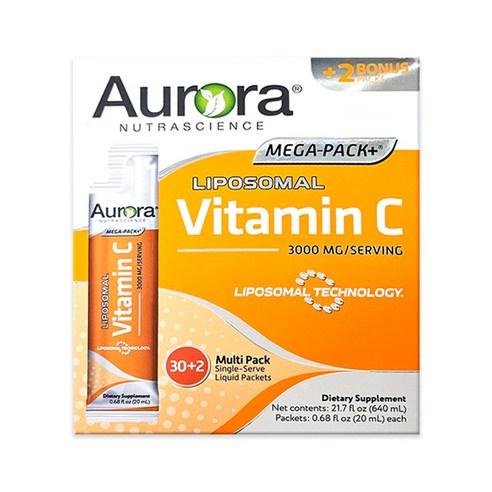 오로라 리포조말 메가팩플러스 비타민C 3000mg 32포 리포좀 고함량, 640ml, 1개