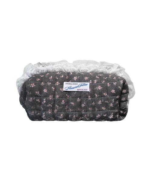 Pleasenofollow Floral Pouch (Charcoal)