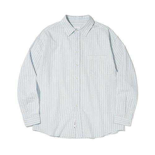 멀티 스트라이프 오버핏 셔츠_민트 그린