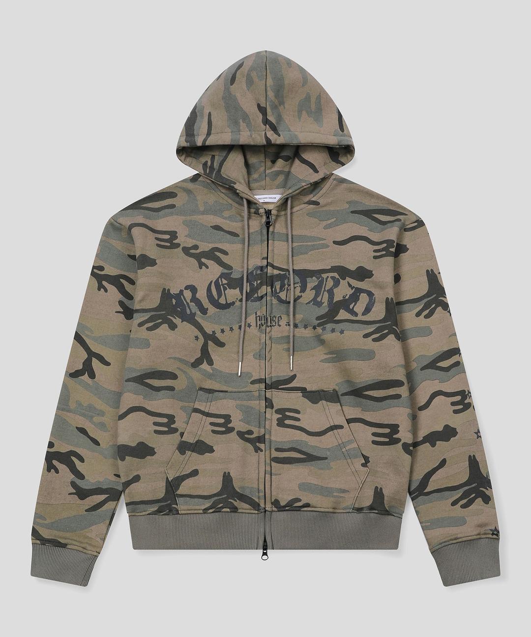빈티지 카모 후드 집업_베이지