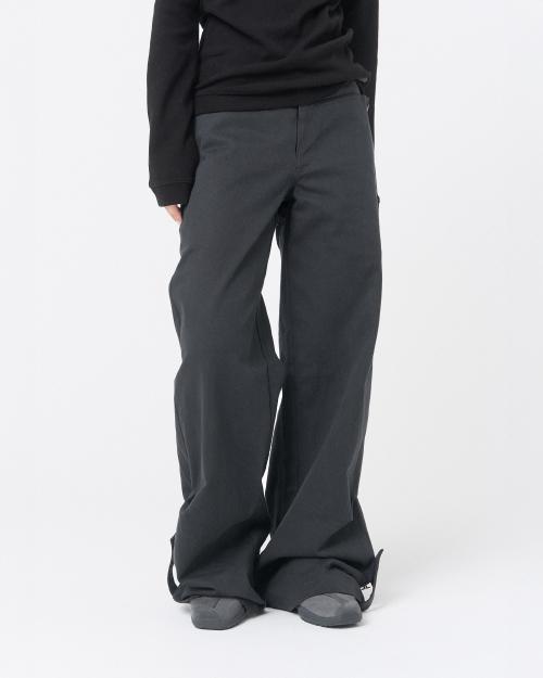 Flap layered wide pants CHARCOAL
