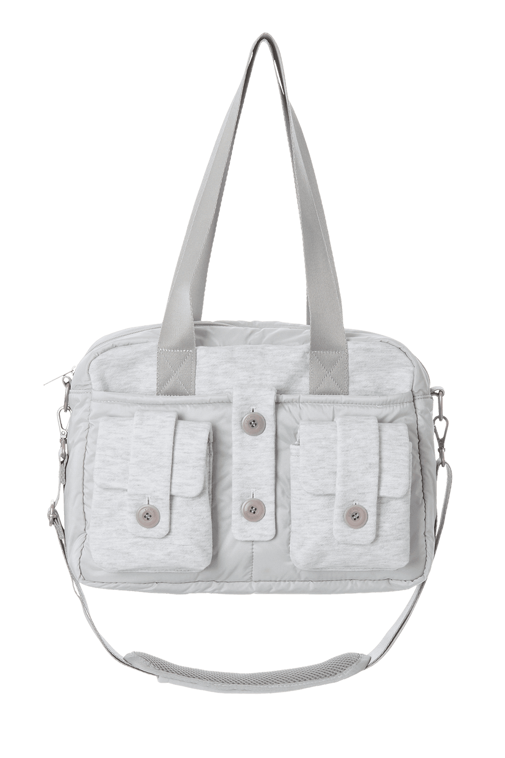 BUTTON POCKET BAG_WHITE GREY