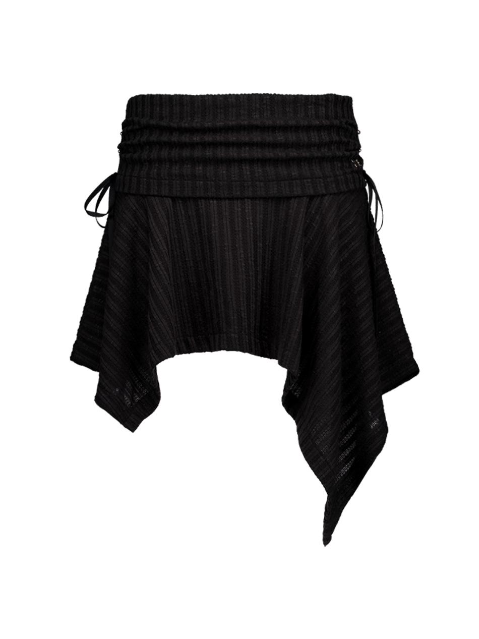 KNIT FLARE SKIRT / BLACK