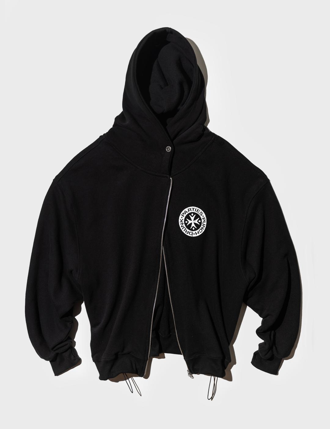 Hurt Logo Poncho Zip Hoodie (BLACK)