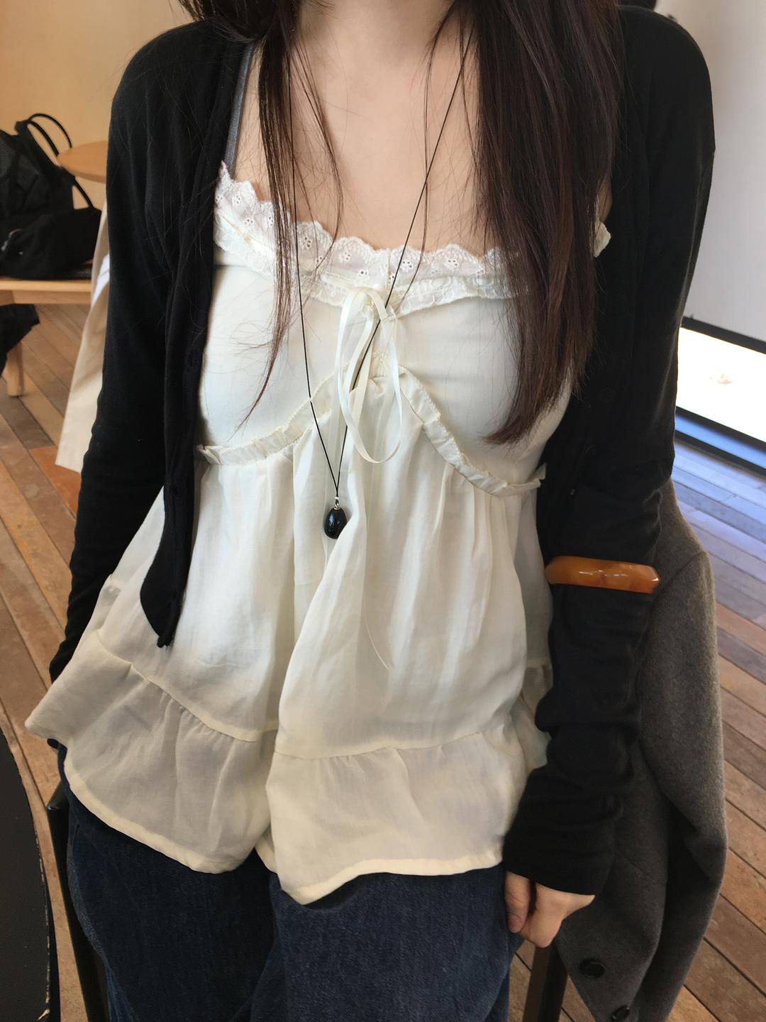 shine lace sleeveless