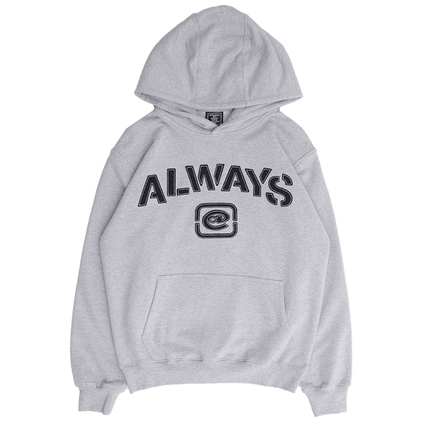 stencil applique hoodie - grey