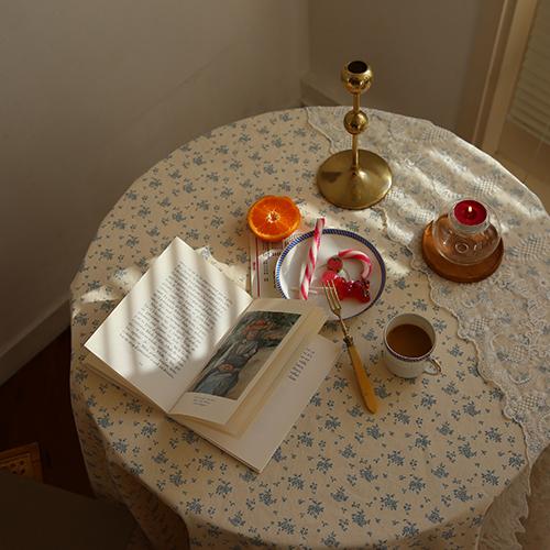 블루 플라워 테이블커버