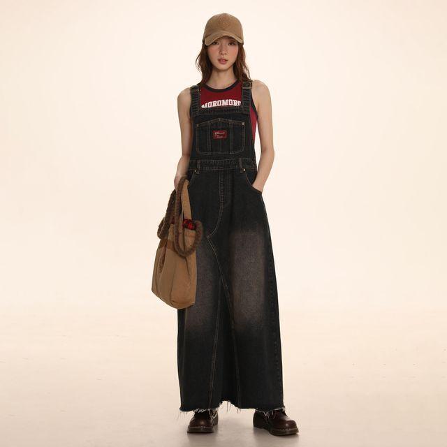 MROMRO 워크 오버롤 롱 스커트 (2 컬러)