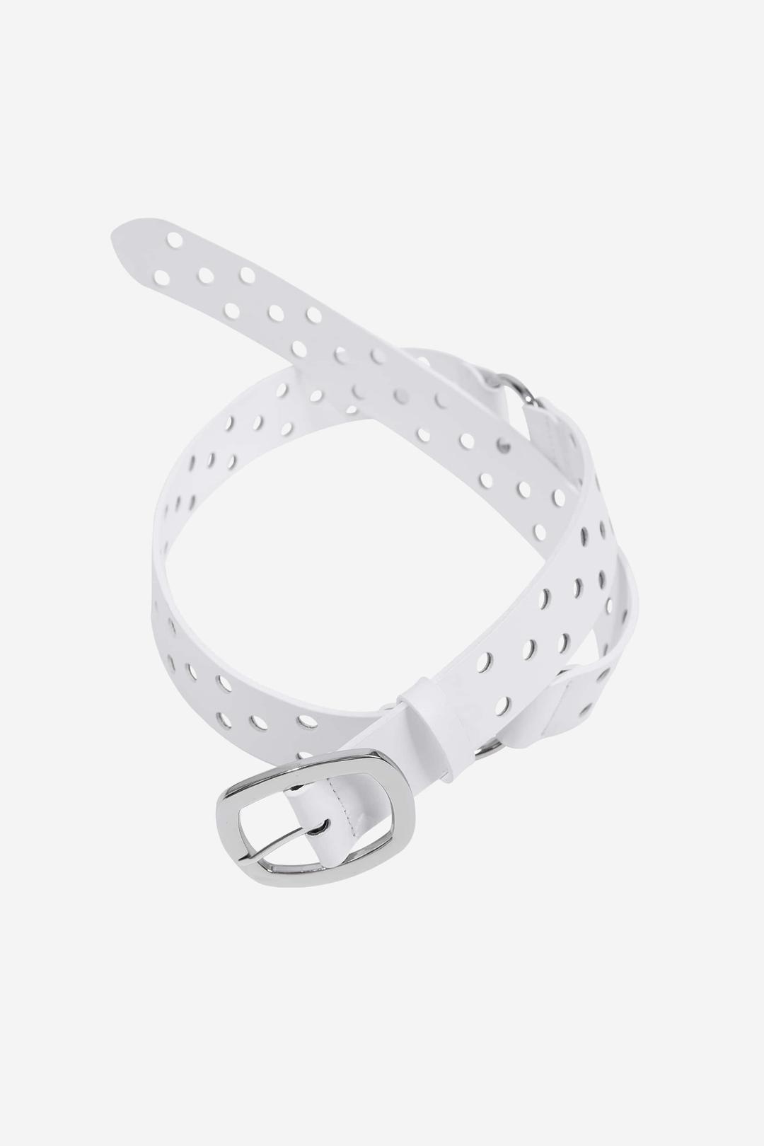 TWO RING HOLE BELT / WHITE