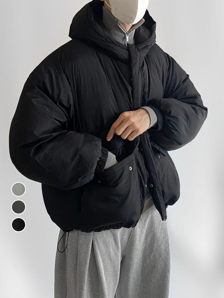 덕 다운 투웨이 오버사이즈 후드 패딩 / 3color