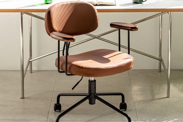 몬트 레트로 체어 팔걸이의자 바퀴 오피스 컴퓨터 사무실 의자 책상 가죽 5colors