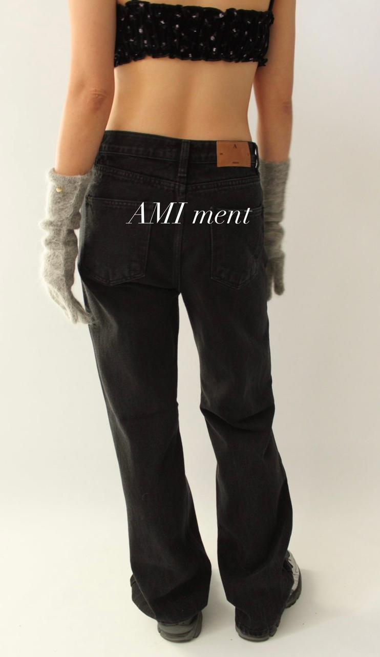 Amiment 아미먼트 블랙 시와 데님 부츠컷 팬츠 흑청 S M L 1color