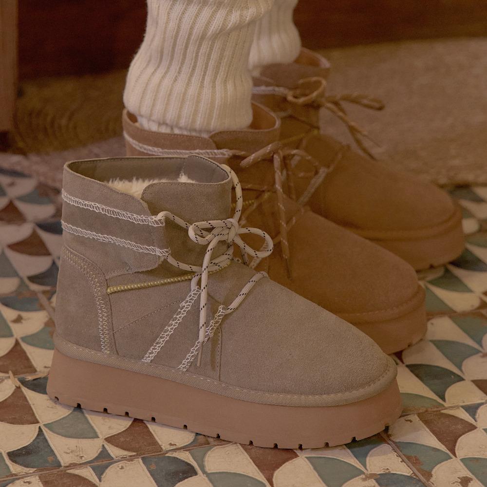 노아 소가죽 양털퍼 방한 어그부츠 (2Colors)_B0155