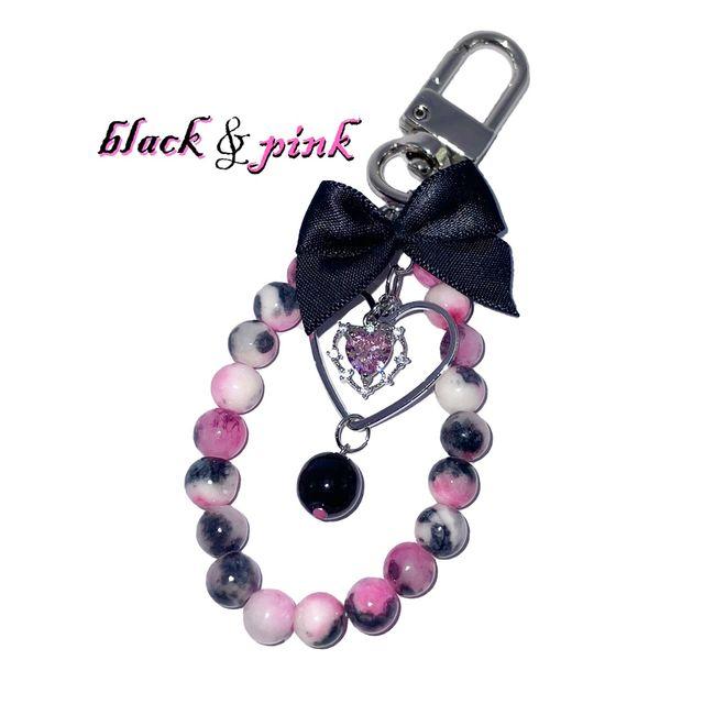 [black&pink] 키치 블랙 앤 핑크 키링