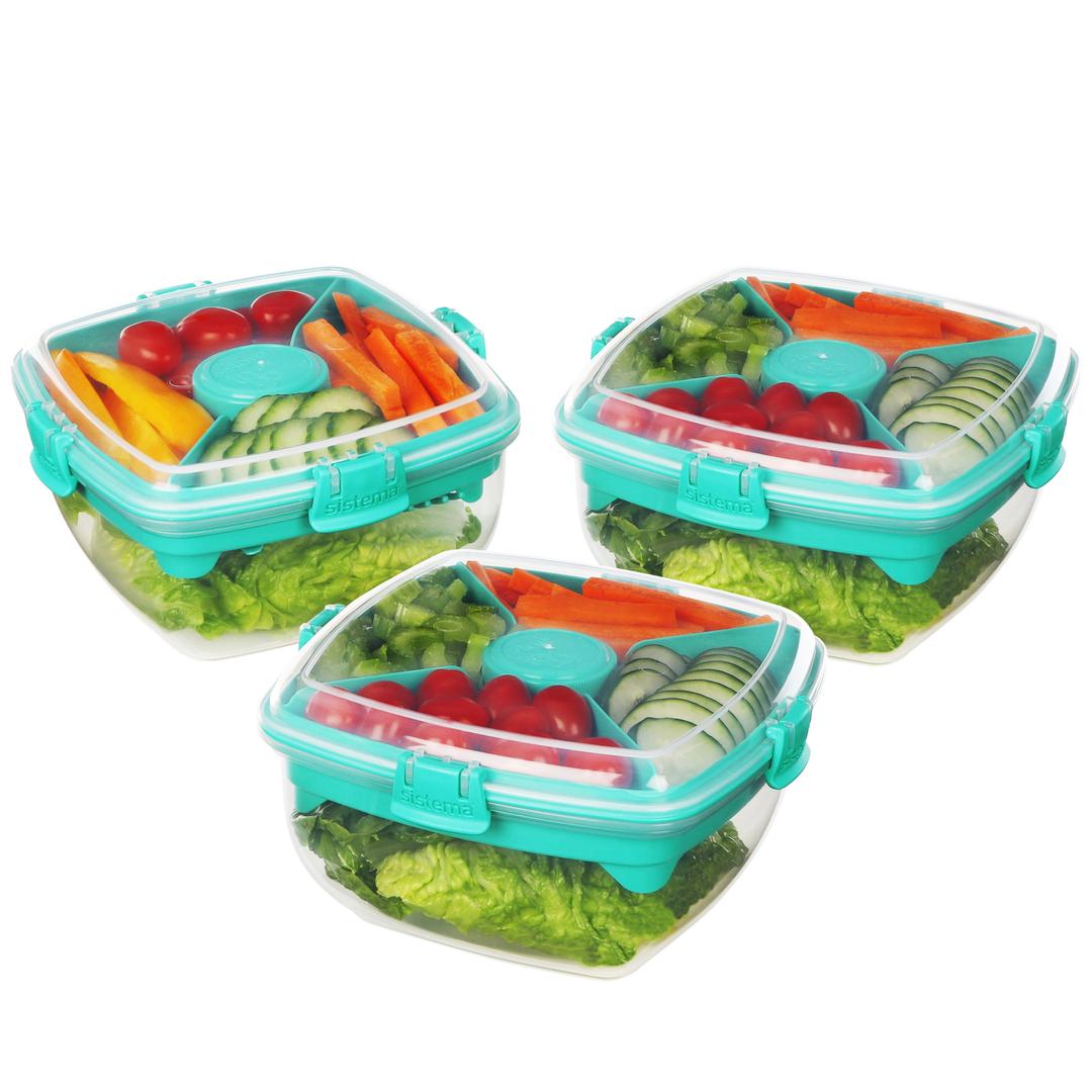시스테마 샐러드 맥스 투고 밀폐용기 3종, 1.63L x 3p, 1세트
