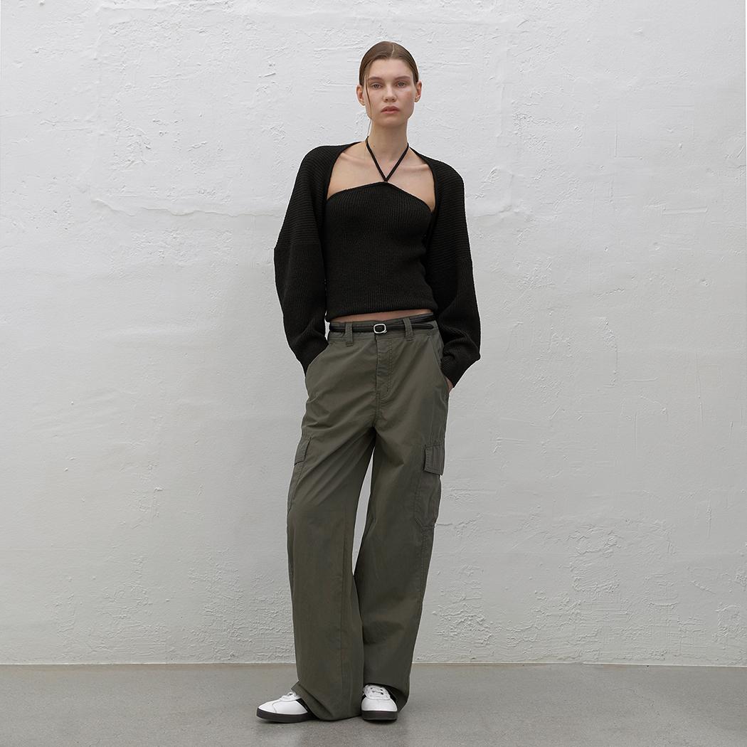 (PT-5500)CAMILLI CARGO LOW RISE PANTS