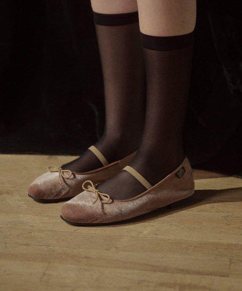 BELLA RIBBON FLAT(QUILTED) - ROSE BROWN
