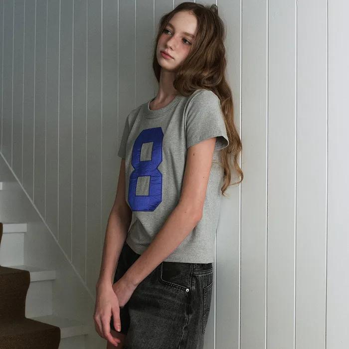 NO.8 Applique Tee (Melange)