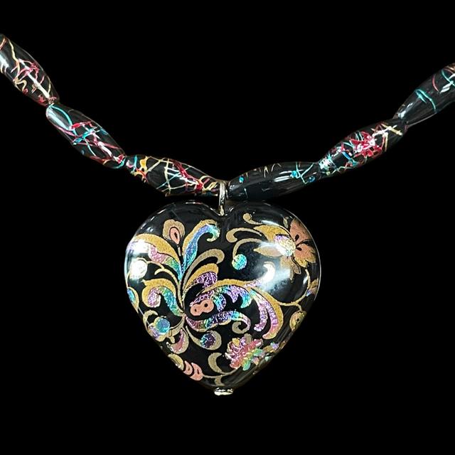 秀 necklace(블랙하트초커비즈목걸이)