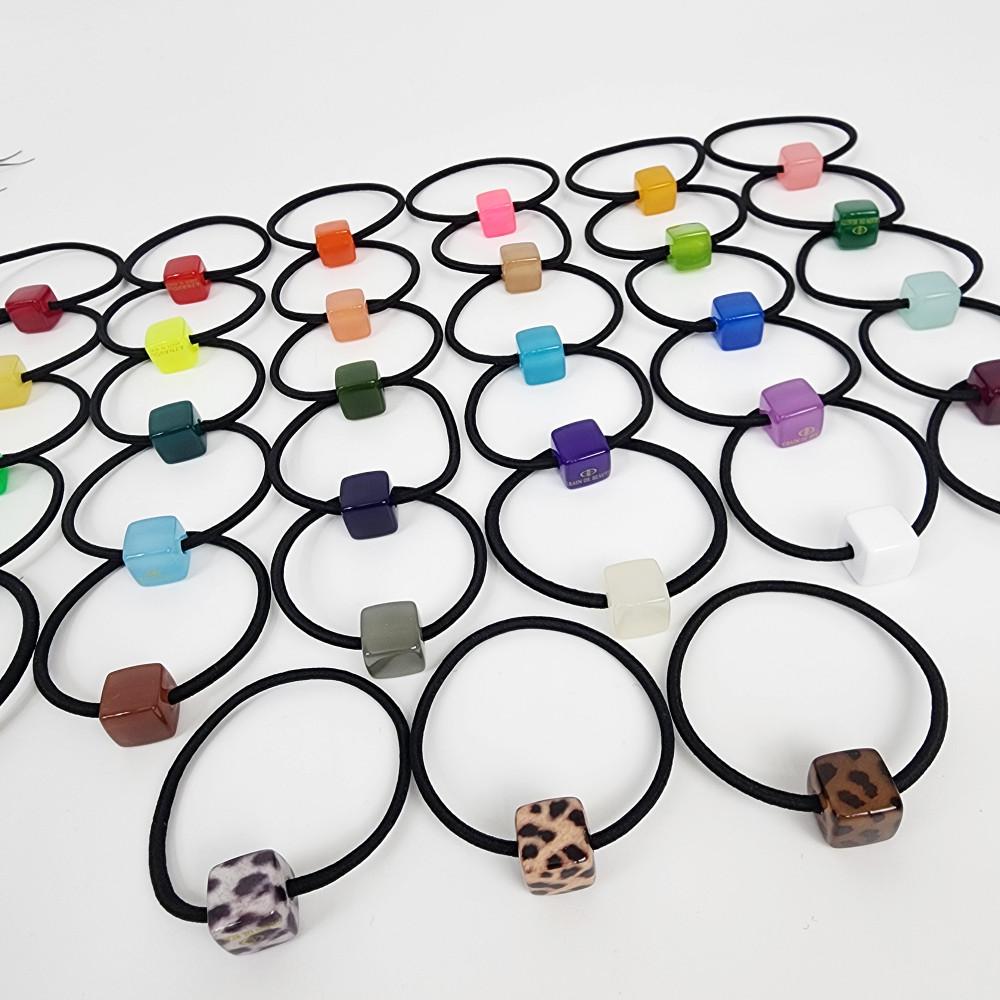 시크몽 아즈나브르 그랭드보떼 캔디 미니사각 큐브 포니테일 머리끈