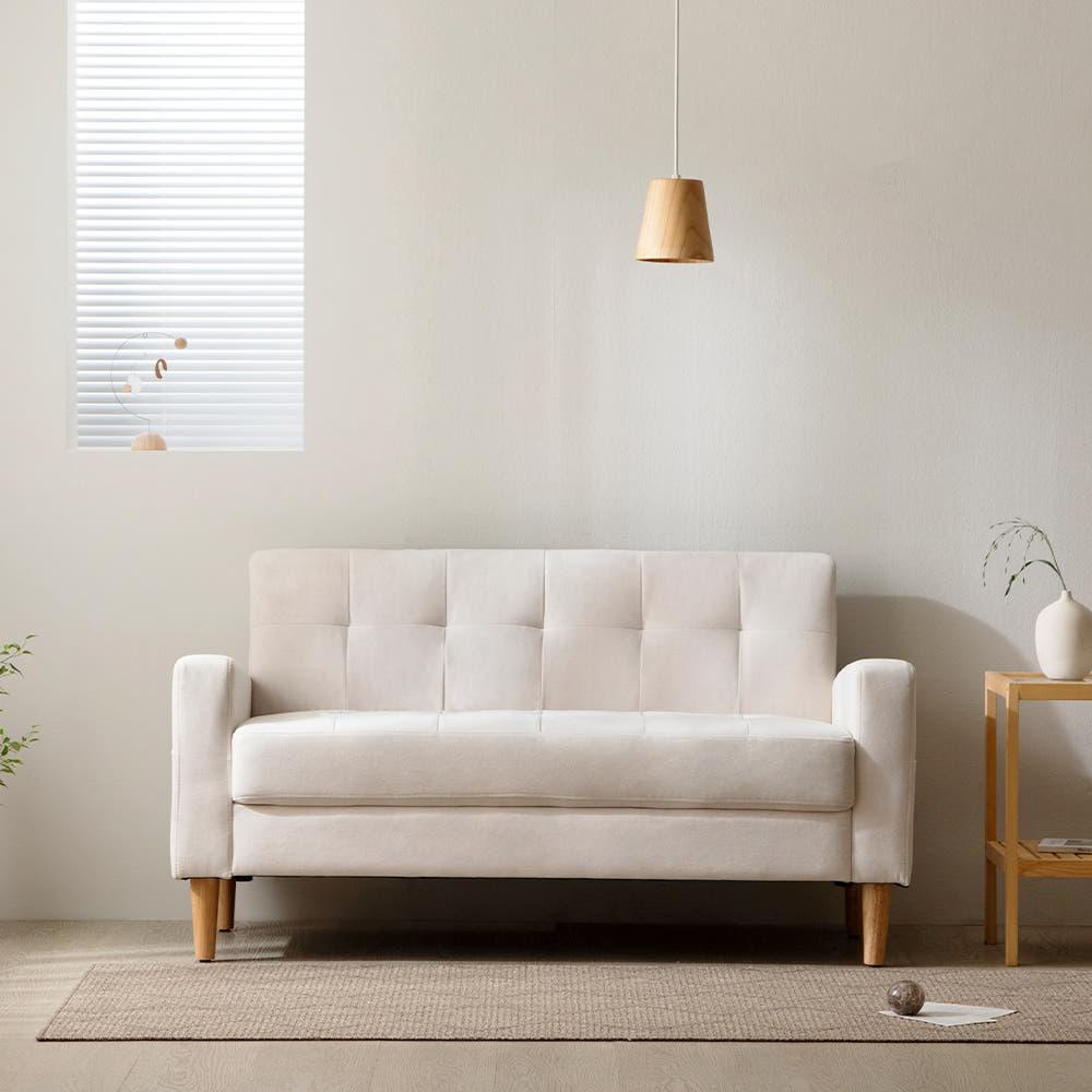 (런칭이벤트)퍼니코 하루 아쿠아텍스 패브릭 생활방수 2인 소파 크림 아이보리