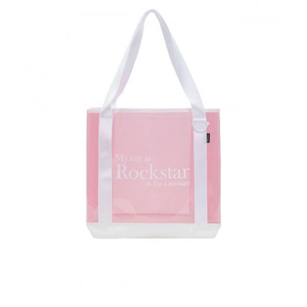 JOEGUSH Rockstar pvc tote bag (White/Pink)