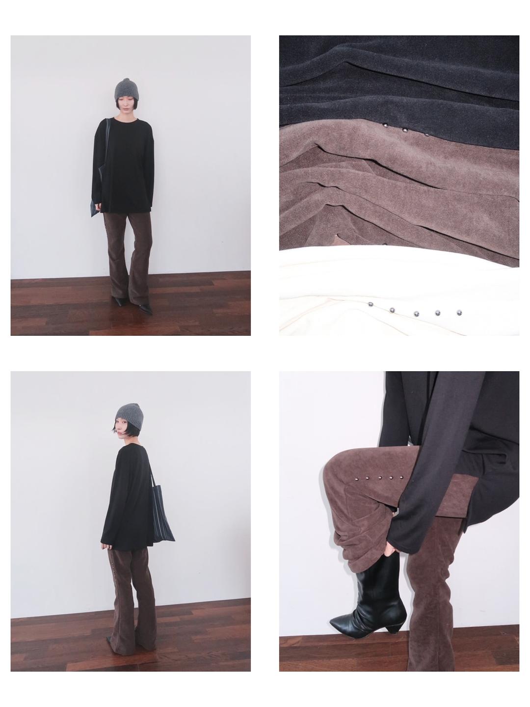 STUD DETAIL BOOTCUT PANTS