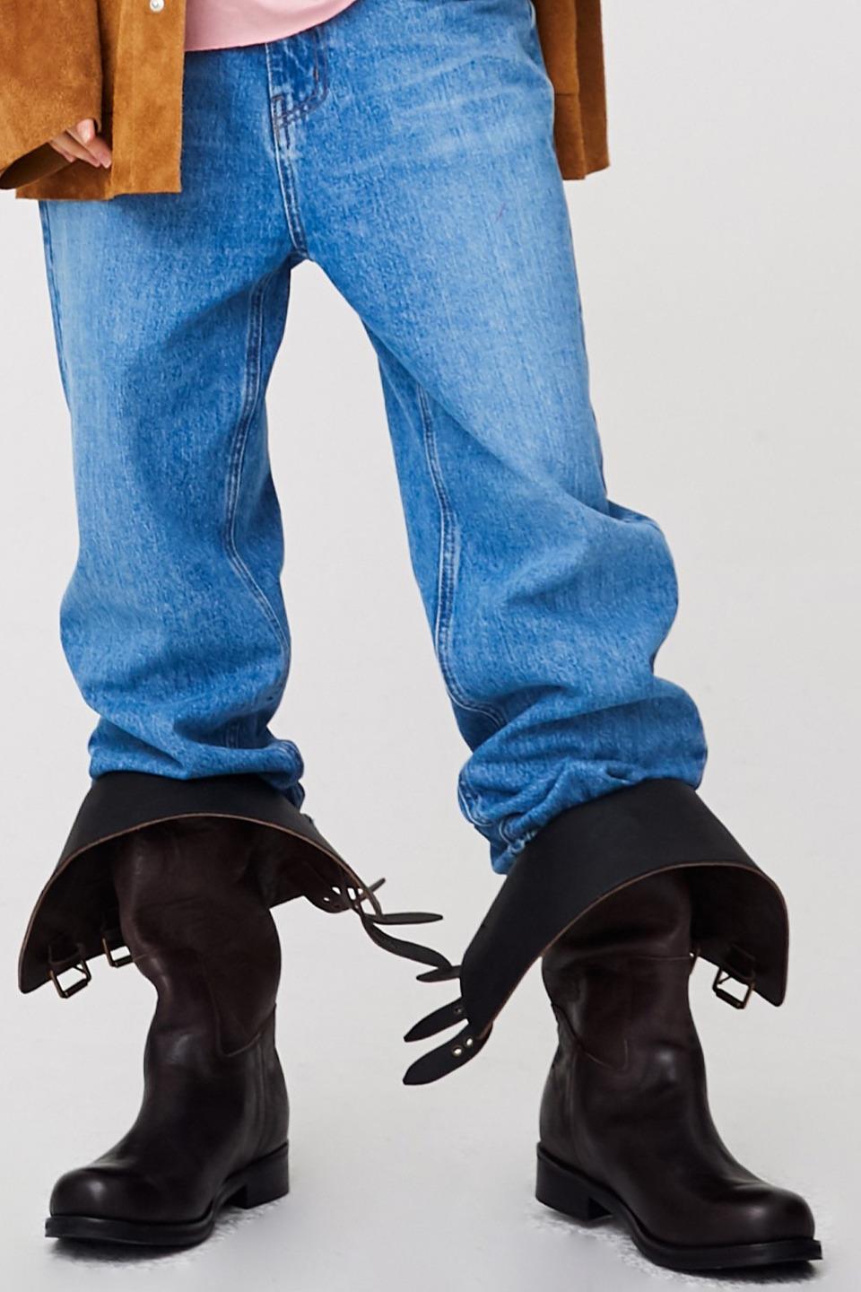 2-Way Folding Belt Long Boots / Dark Brown (Order-made)