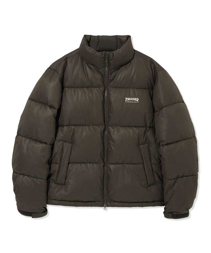 엠보스 로고 숏 푸퍼 브라운