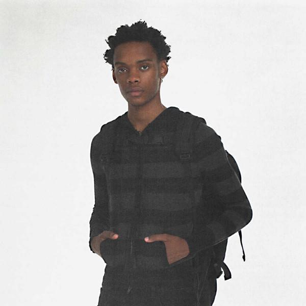 [MASONPRINCE] Retro Striped Embossed Hooded Sweater