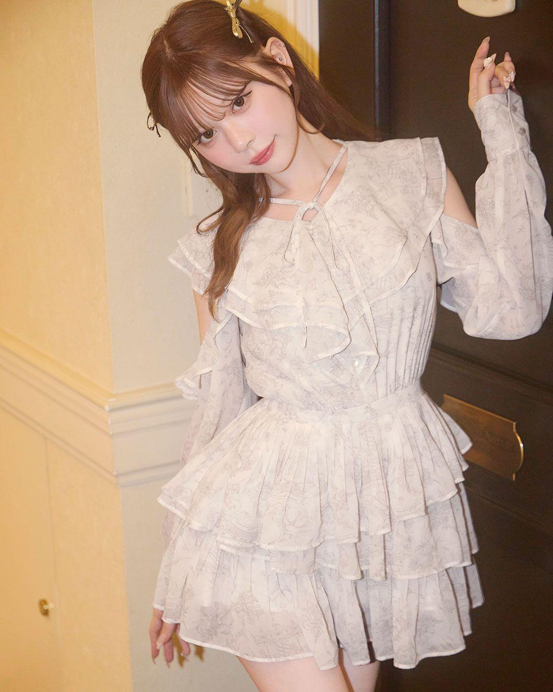 ティアードフリルミニワンピース ベージュ | ファッション通販＆メディアMyColor ～マイカラー～